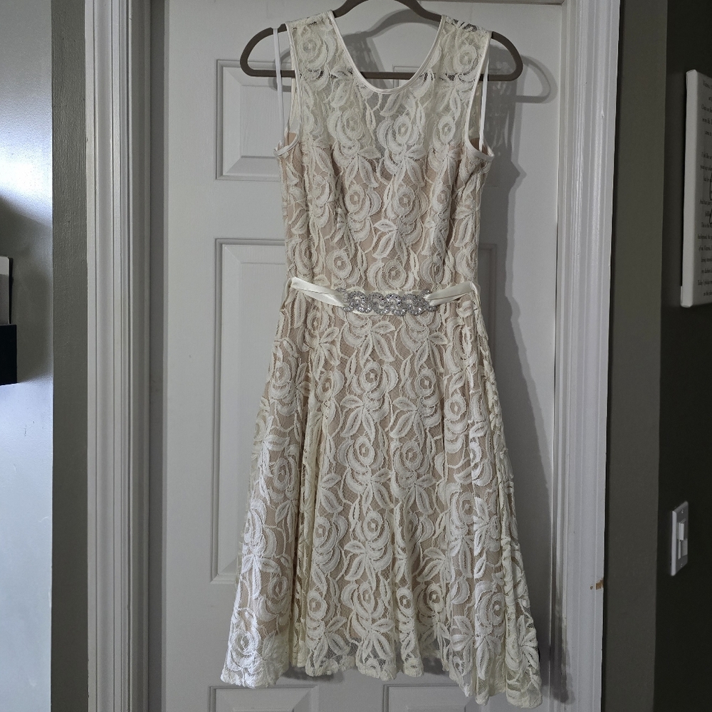 White Lace Cocktail  Dress